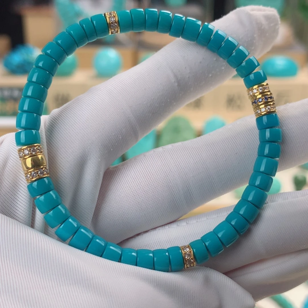 18K金镶嵌绿松石挂件