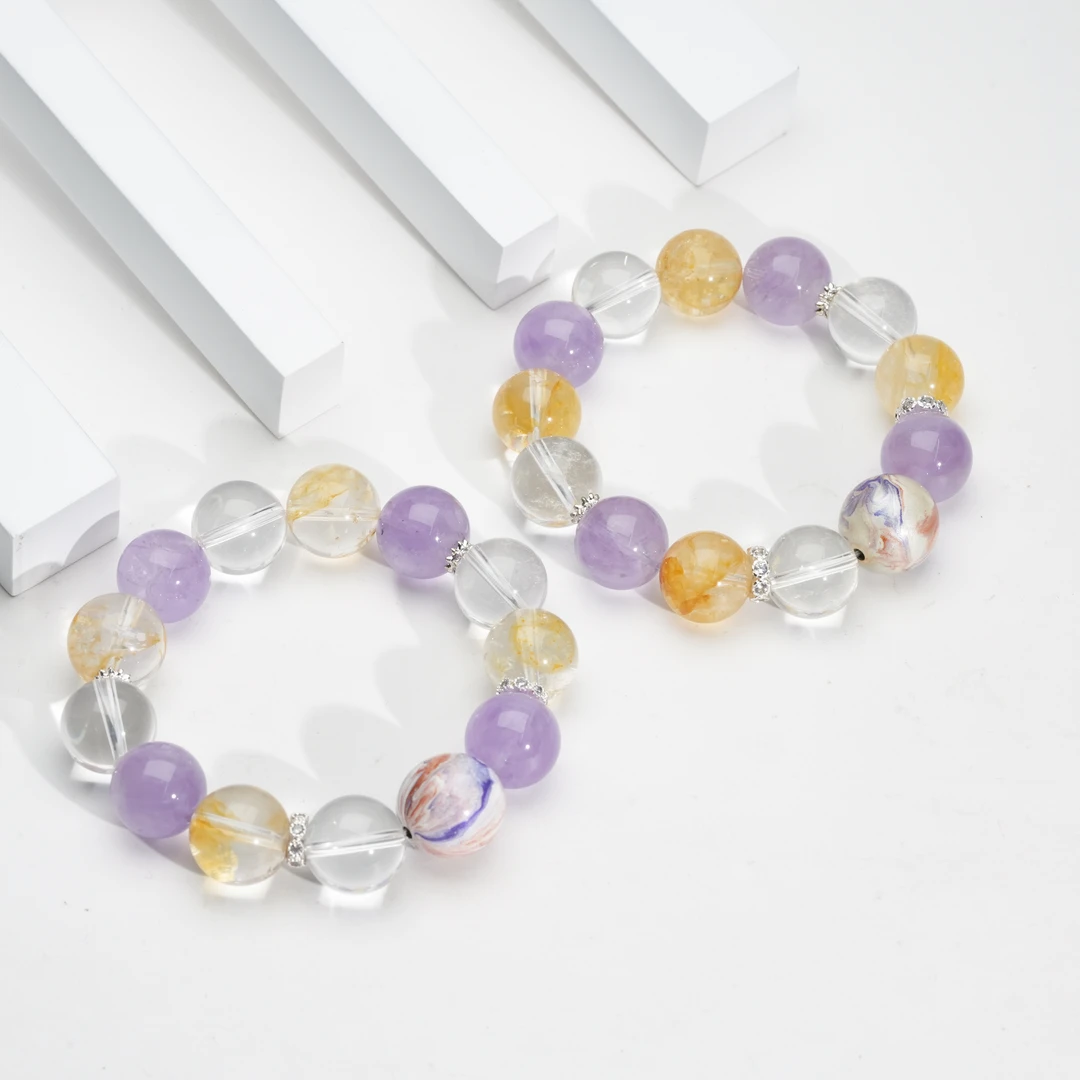 【小北珠宝】水晶DIY单圈手串约13.5mm+【多样性发一件】27-WL103X7