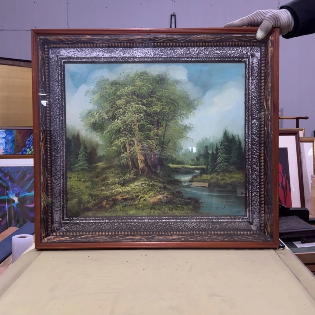 绘画望*框画屏风茶空间设计