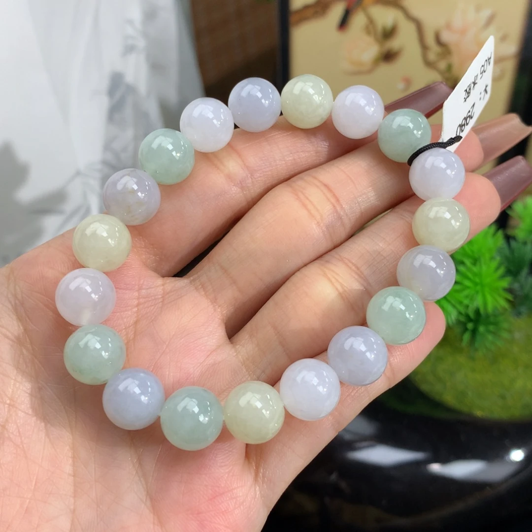 翡翠手链未镶嵌卡10马卡龙手串