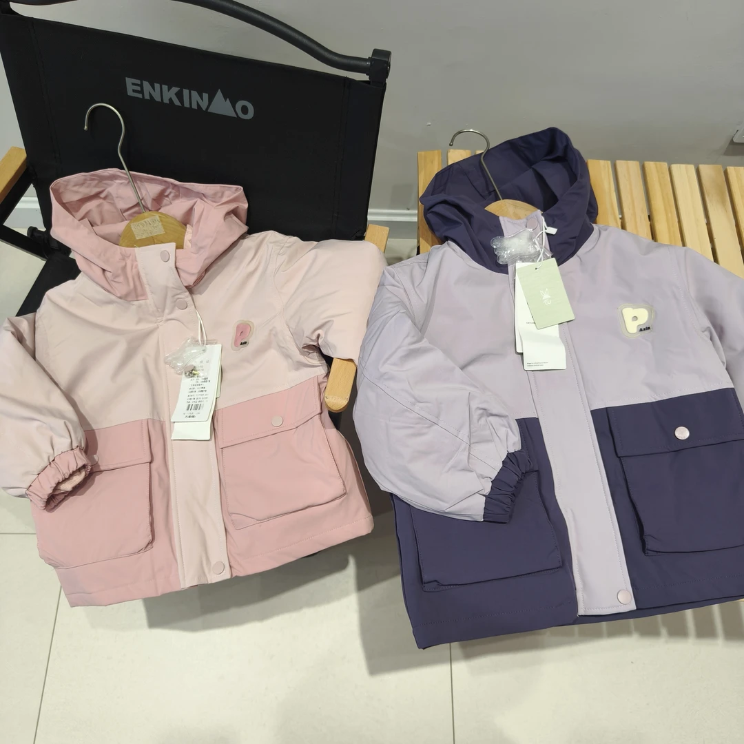 B604 女童儿童冬季保暖羽绒服三合一外套户外加厚90白鸭绒拼接厚