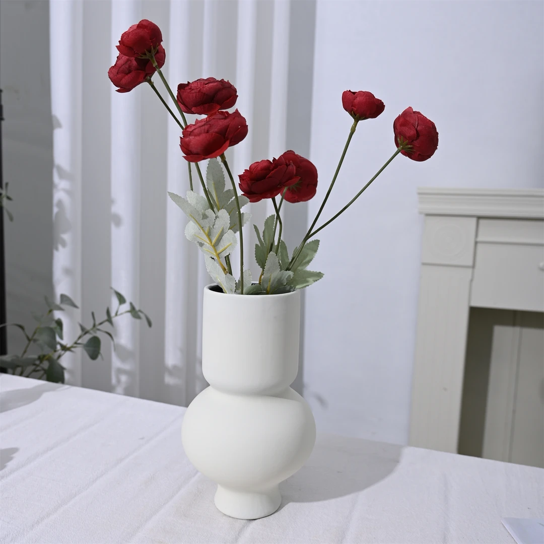 【象牙白-灯笼小号】陶瓷花瓶侘寂风罐陶器大花瓶酒店民宿装饰