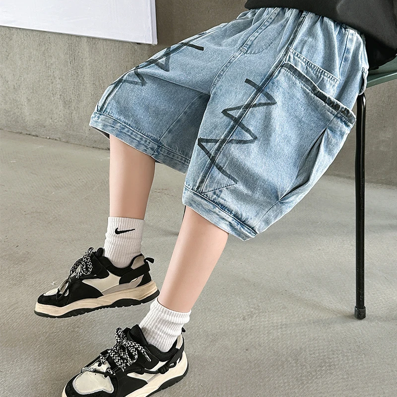 男童夏季牛仔短裤炸街儿童装夏装五分裤2025新款中大童夏款裤子潮