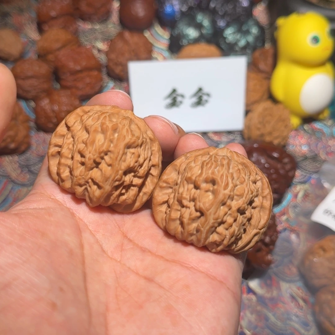 文玩核桃把件1808号白狮子，尺寸42 40 35