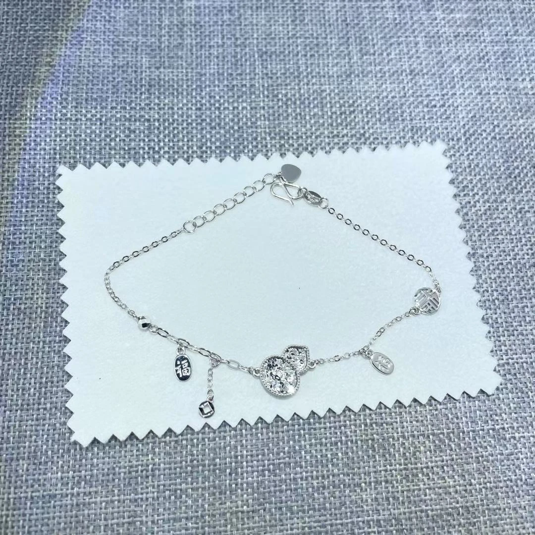 PT950 铂金手链 福字碎碎金葫芦  时尚百搭 长约17+2cm S 62468