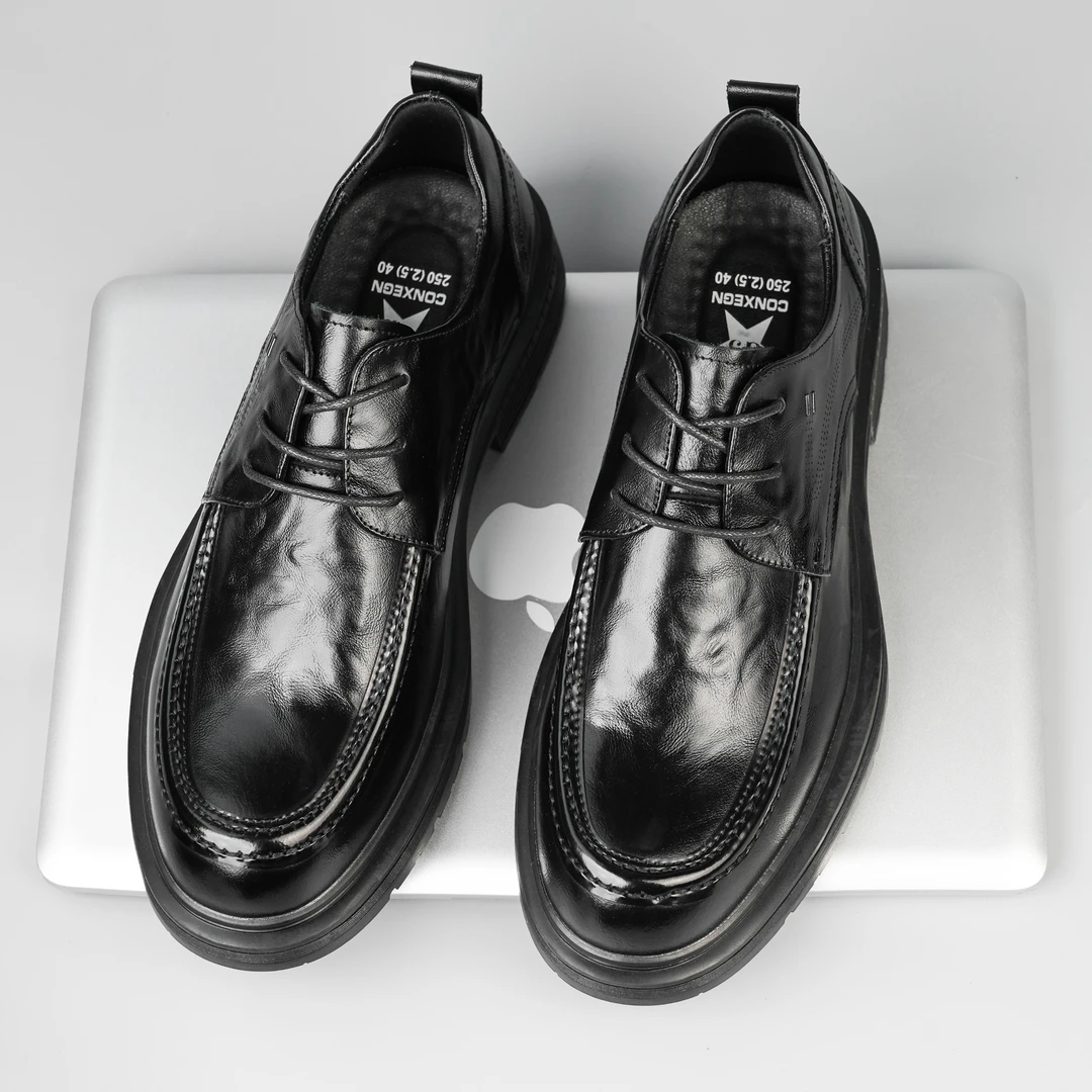 【头层牛皮】男士商务正装皮鞋英伦风尖头软皮潮流休闲新郎真皮男鞋