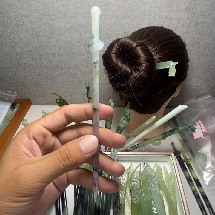 拂***去蛇纹石玉未镶嵌发饰