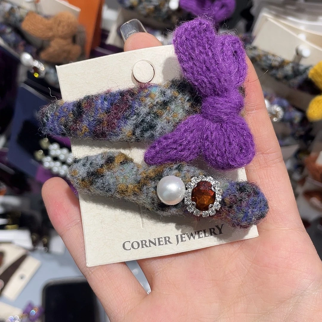 硅胶非金属紫色蝴蝶结一组