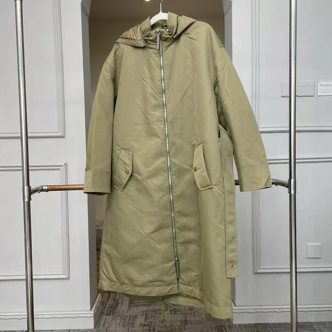 卡其色连帽棉服YF08