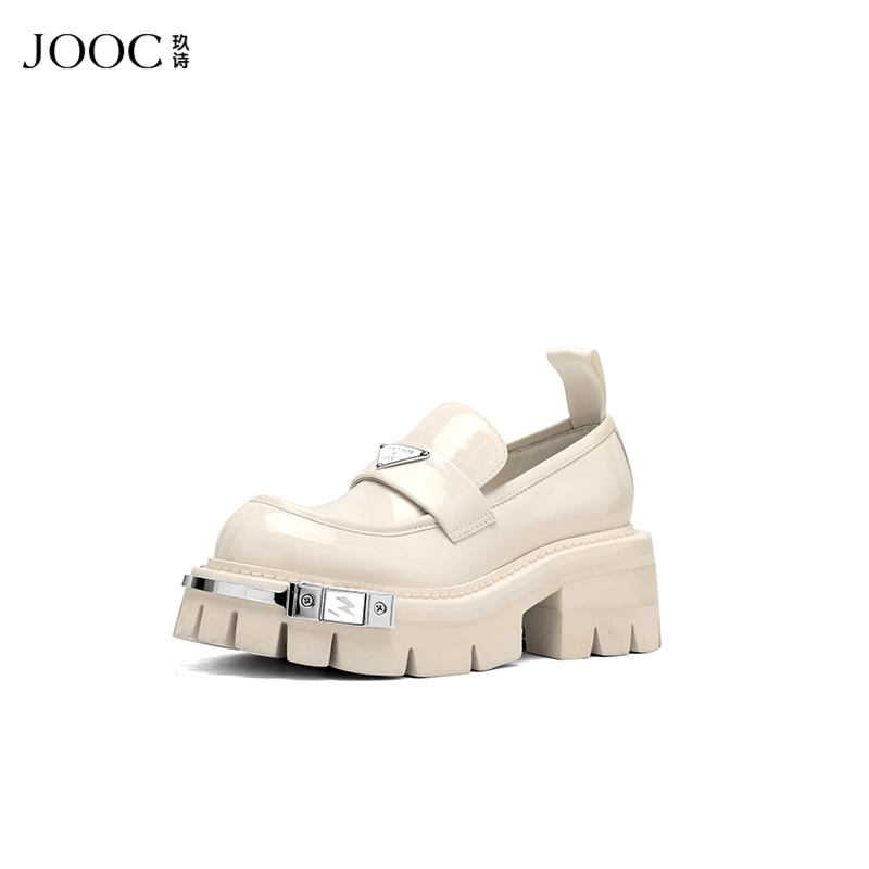 JOOC玖诗复古乐福鞋女2024早秋新款性感百搭jk小皮鞋厚底女鞋黑色