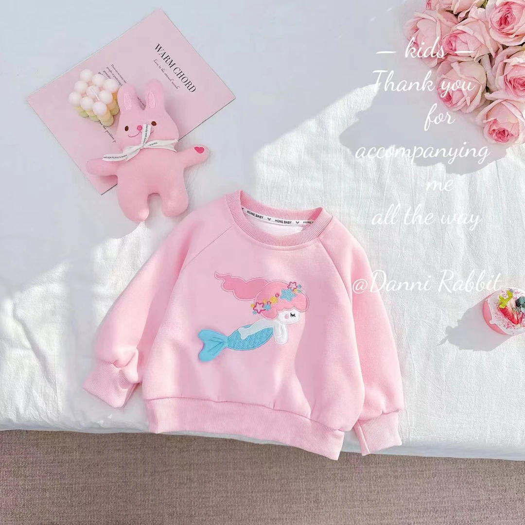 【Dannirabbit】女童粉色美人鱼甜美卫衣 D-V193