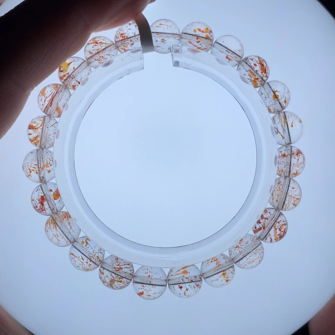 水晶手链未镶嵌蓝*W超七金草莓8+mm