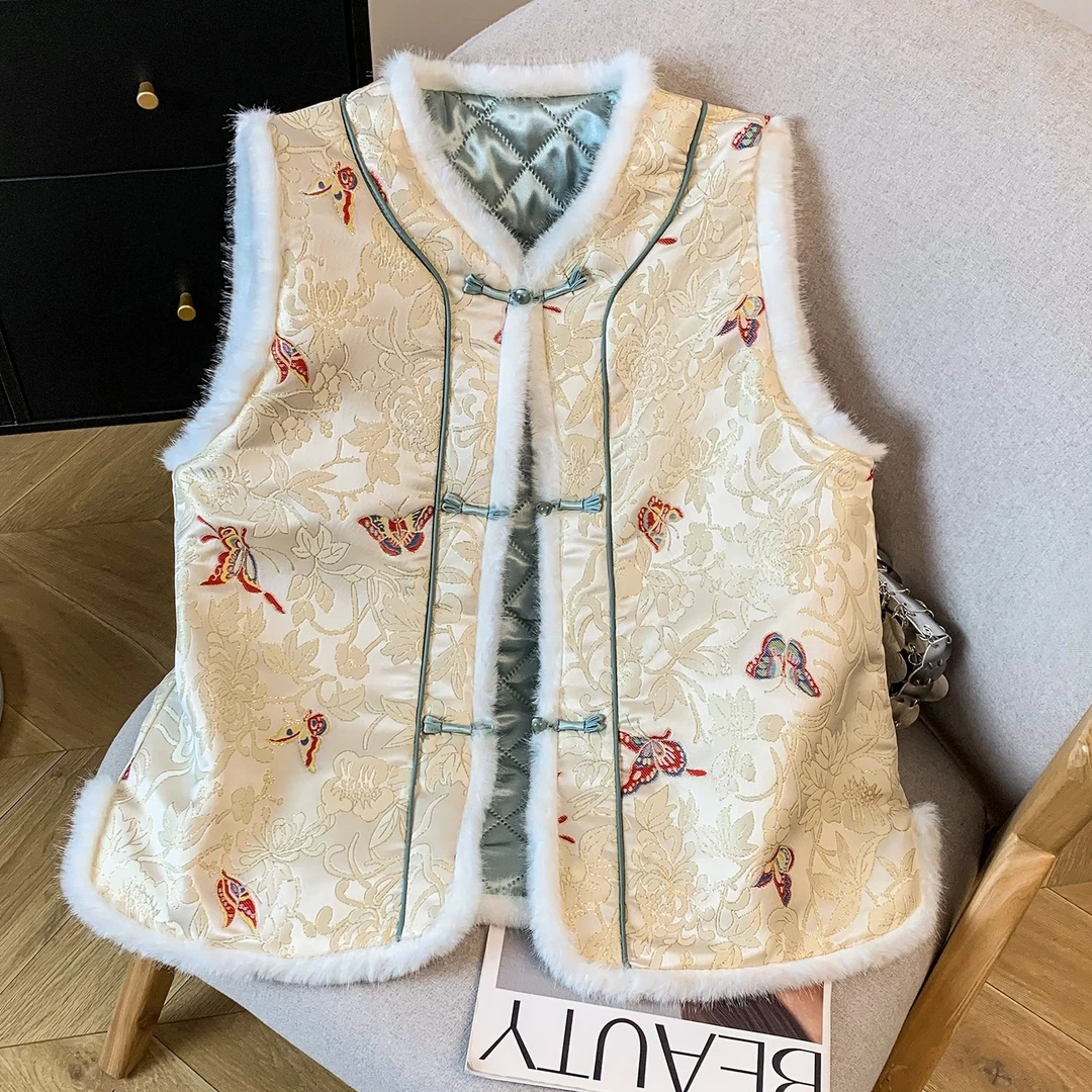 【锦绣江南】新中式国风棉马甲女装复古盘扣减龄秋冬加棉保暖坎肩