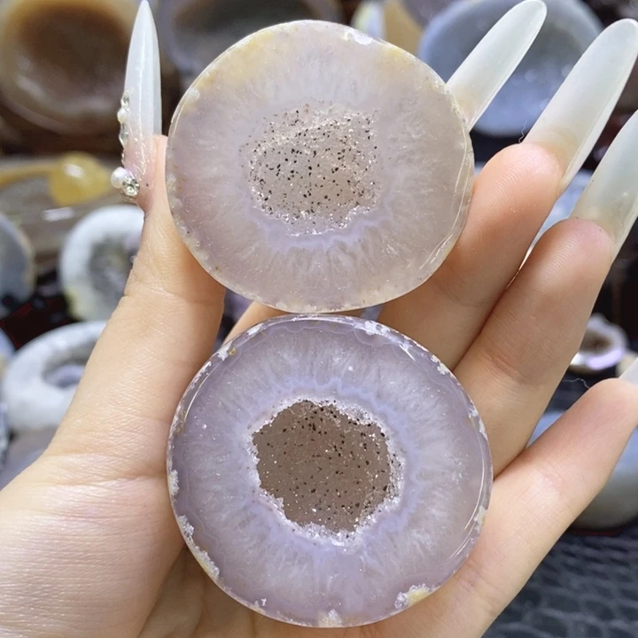 未镶嵌珠宝半成品水晶小粉盆