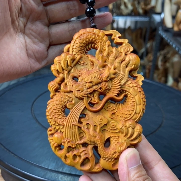 柏木（崖柏）手把件龙牌