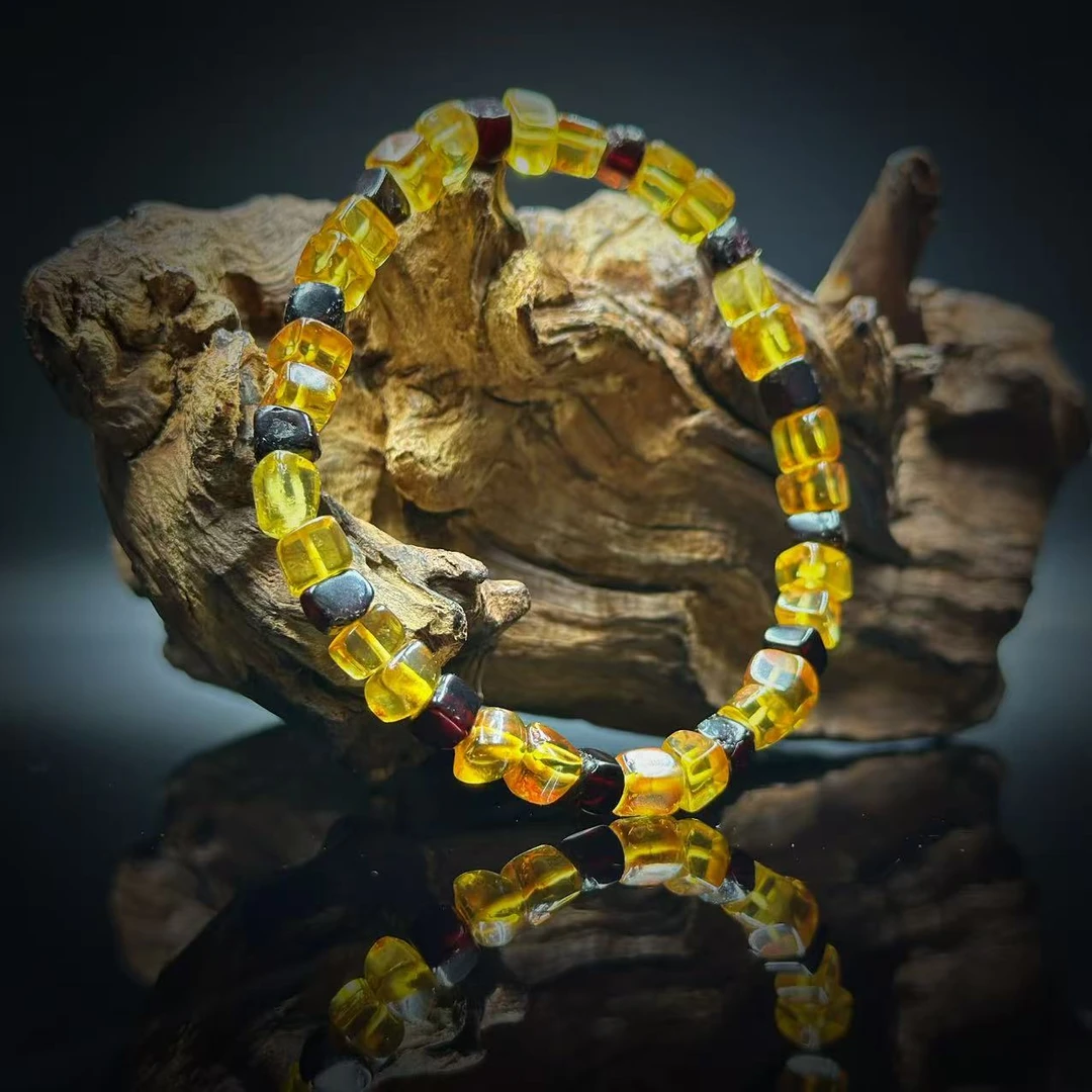 非金属玻璃手链 sj1486 黄色HP方糖手链 多样性发其一