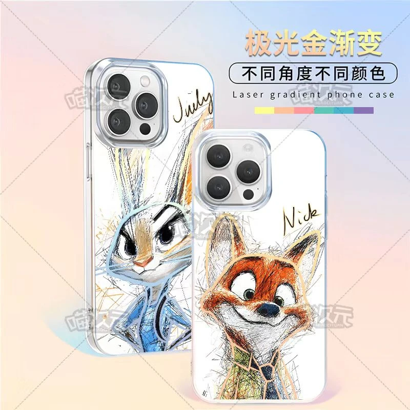 疯狂动物城尼克朱迪适用于苹果华为vivo一加iPhone小米红米手机壳