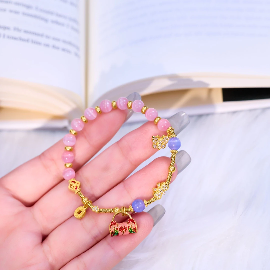 【贞爱福圣诞年终狂欢购】黄金足金999爆品【锁包盘缠手串】百搭