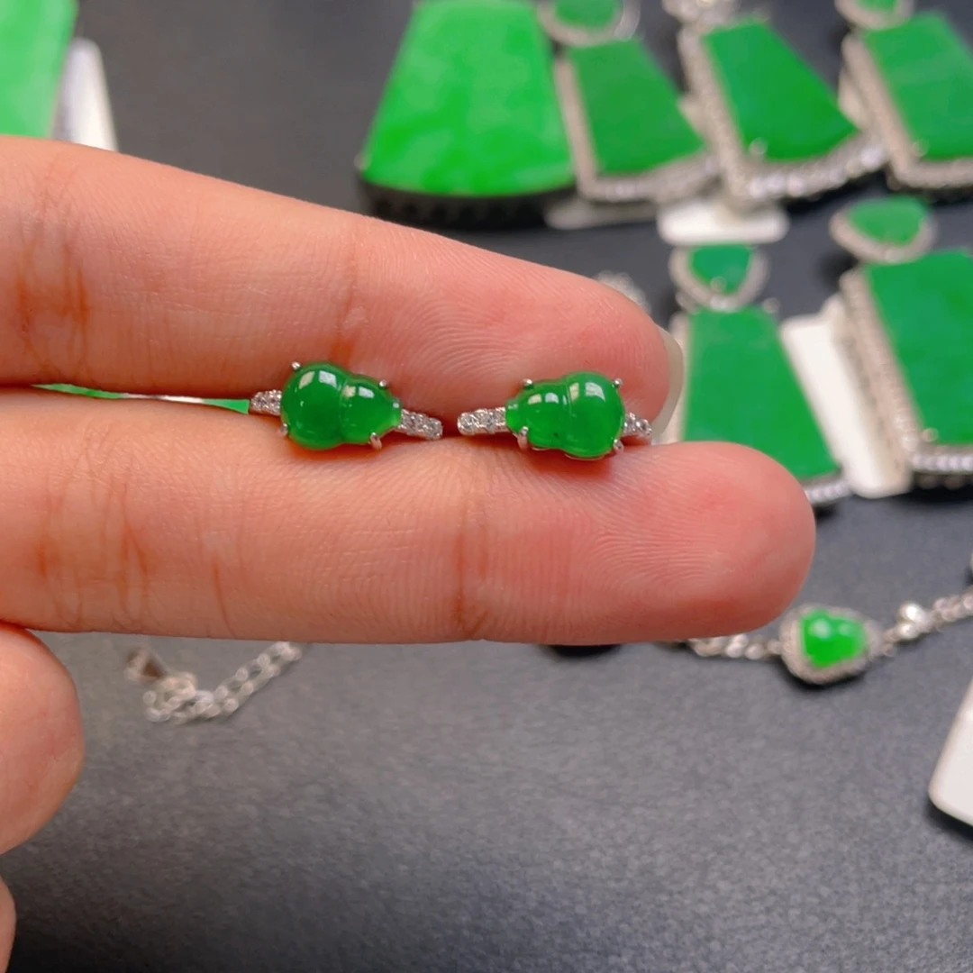 翡翠银S925镶嵌吊坠(不含链)