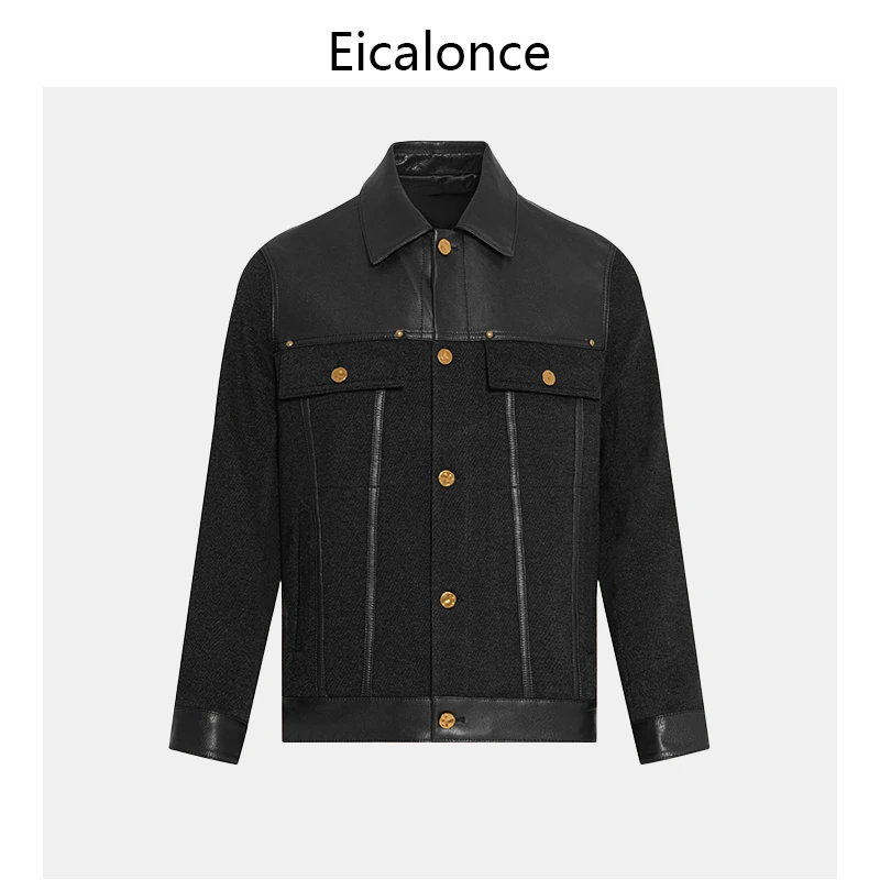 意卡伦萨25F·W羊毛混纺简约时尚潮流百搭舒适春秋夹克SY-FQ88211