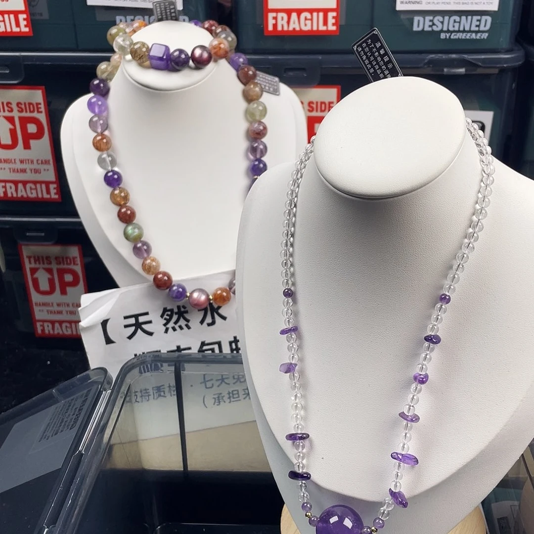 手链银S925镶嵌烟晶