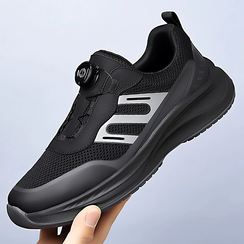 跑步鞋男夏季透气薄款网面工作户外登山鞋一脚蹬减震轻便运动跑鞋