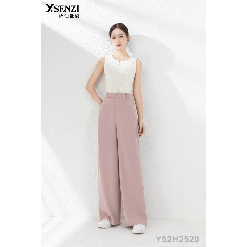 依仙圣姿2025夏季新款Y52H2520阔腿裤A版直筒裤高腰百搭气质长裤