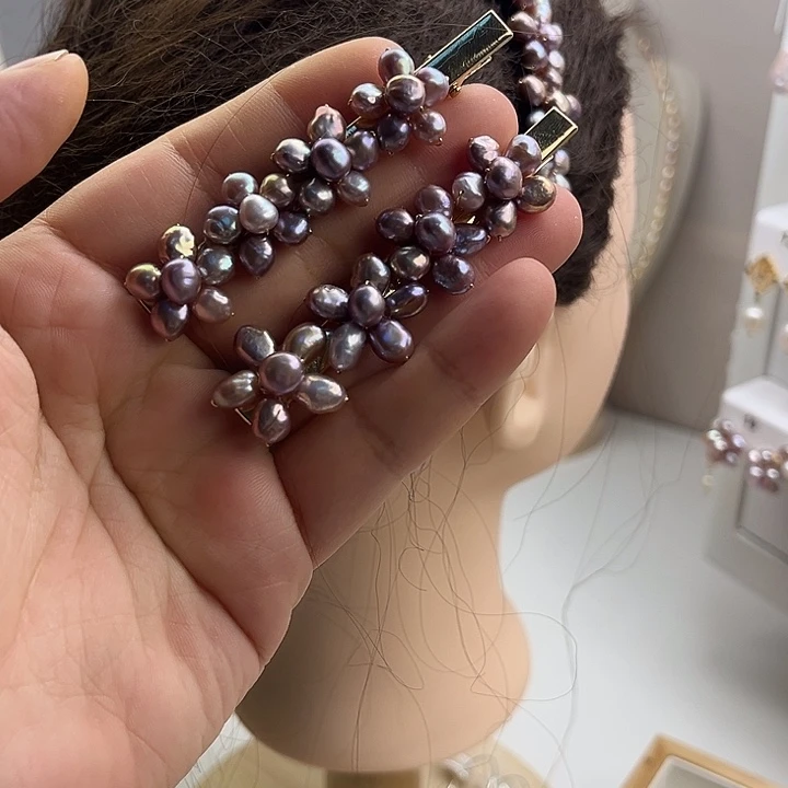 淡水珍珠发夹未镶嵌