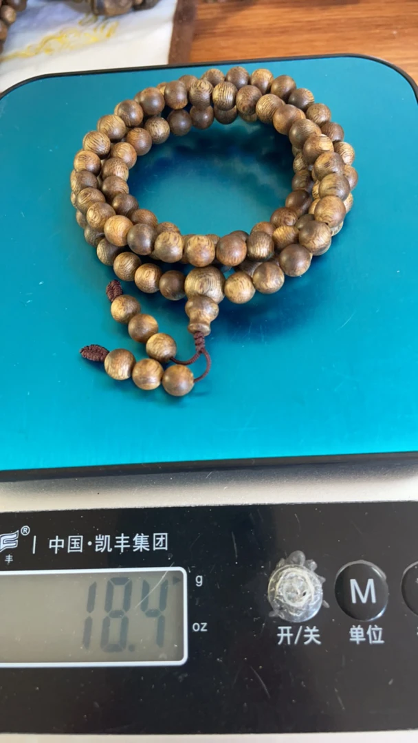 沉香高结油卡7多圈手串重量18克➕