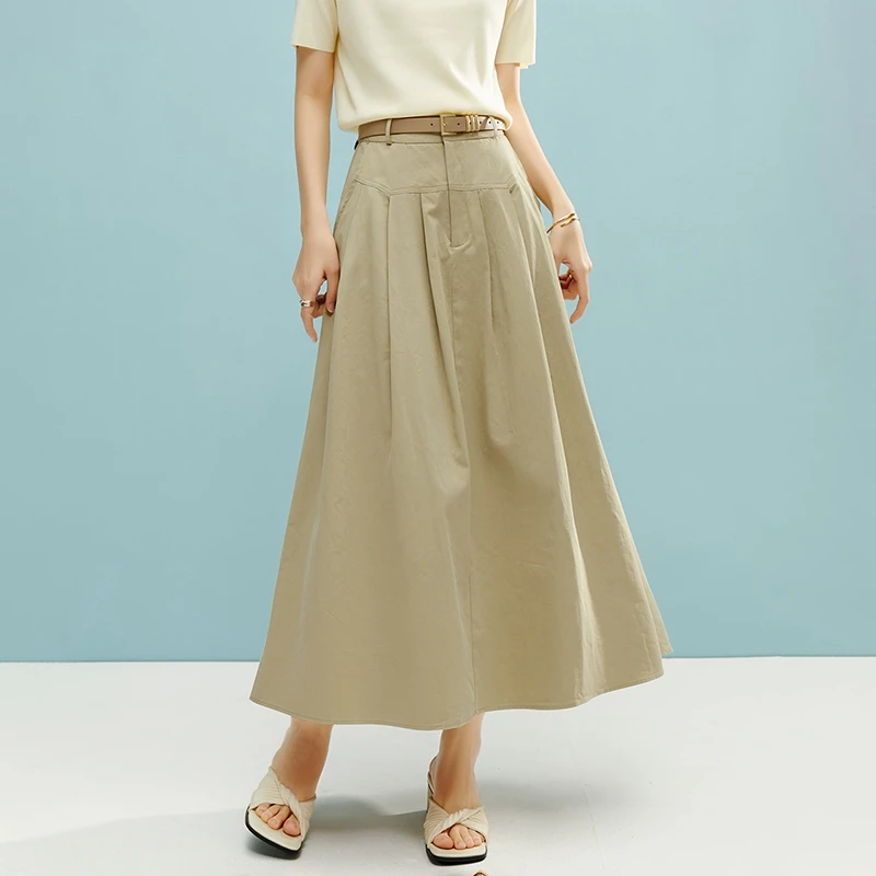 晚白【不含腰带】【新品】2025半裙全棉半身裙25022714