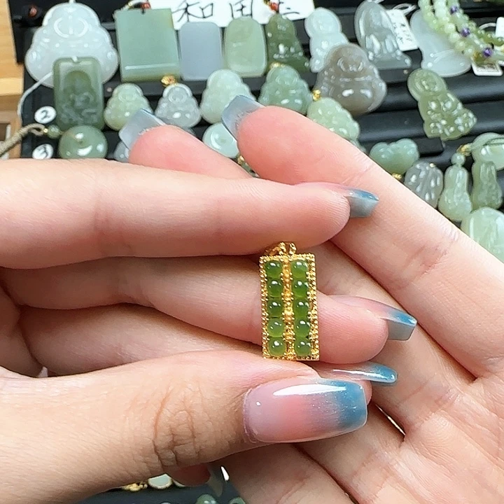 和田玉银S925镶嵌颈饰