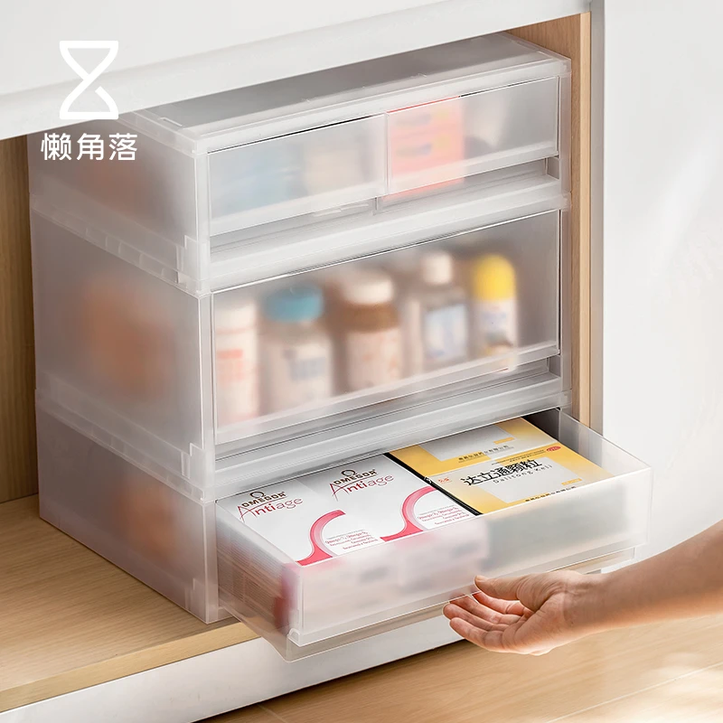 懒角落医药箱药品收纳盒药物包抽屉式家用医疗箱大容量宿舍家庭装