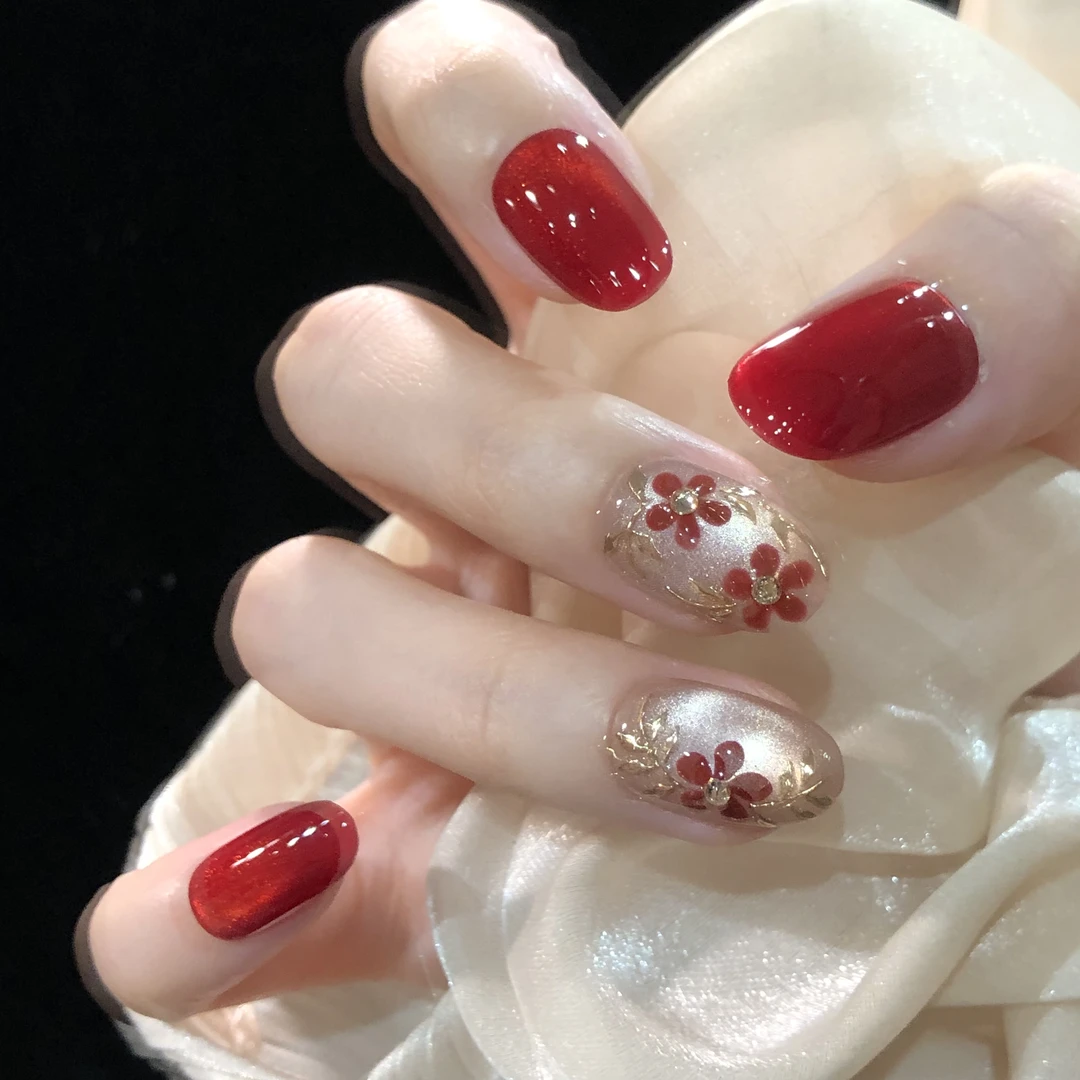 喵公子 【醉梦人】【手绘设计师款】纯手工穿戴甲可拆卸美甲光疗甲