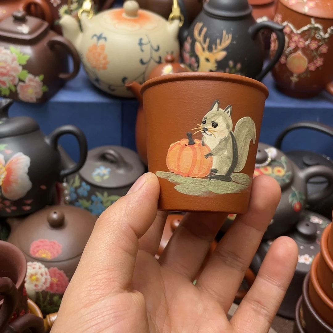 茶杯红泥紫砂主人杯100cc