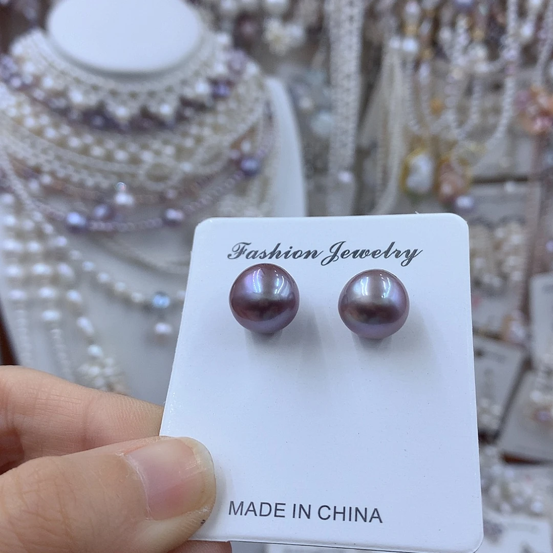 淡水珍珠银S925镶嵌项链耳饰