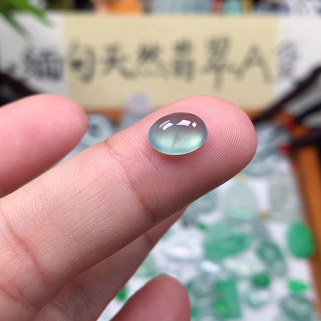 翡翠散珠缅甸天然A货翡翠冰种蛋面