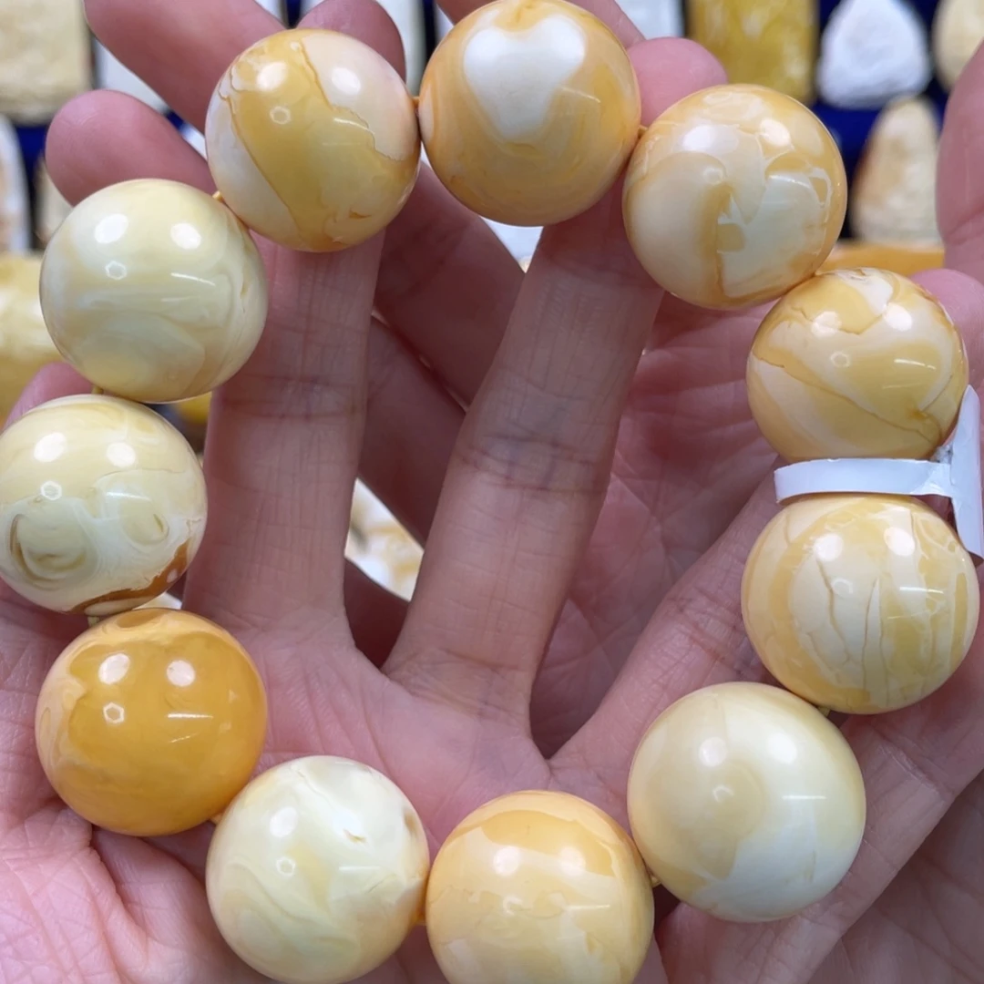蜜蜡裸石未镶嵌琥珀蜜蜡手串卡21mm