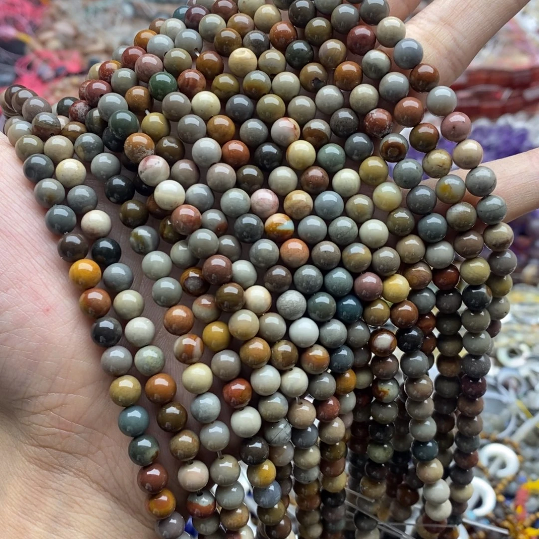 玛瑙/玉髓未镶嵌珠宝半成品一条天然6mm阿拉善圆珠