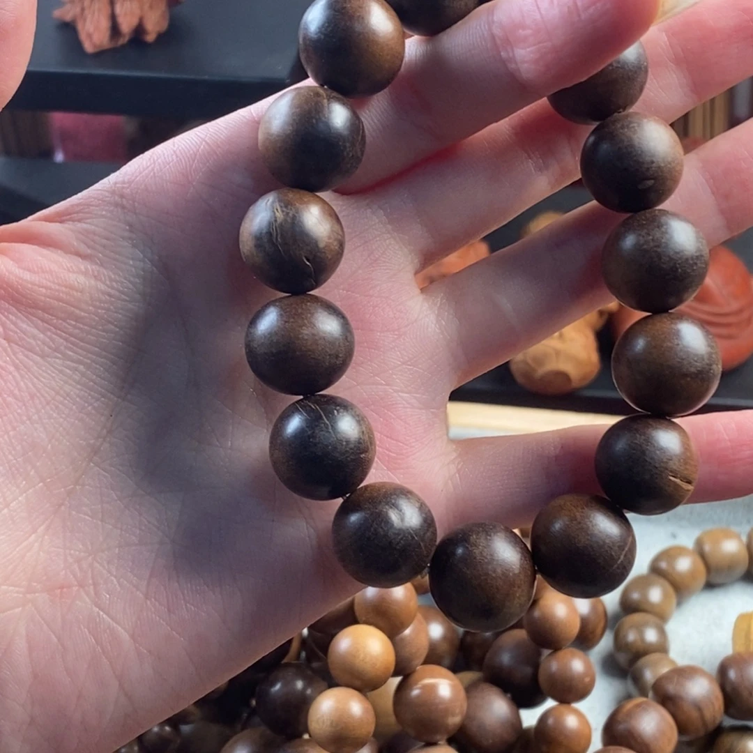 檀香木手串/手链红肉1415奶香大瑕疵