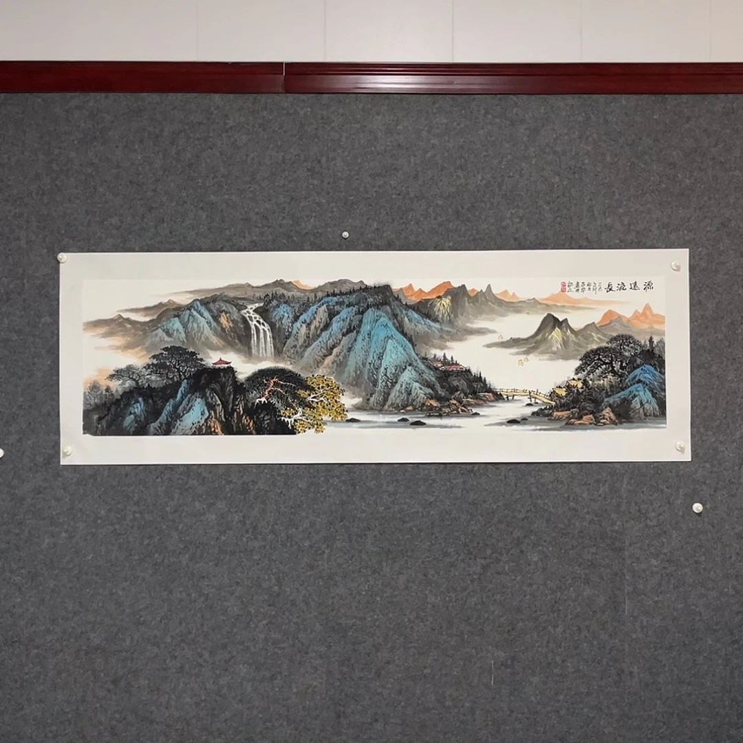 国画六尺对开180.50画芯 捡漏