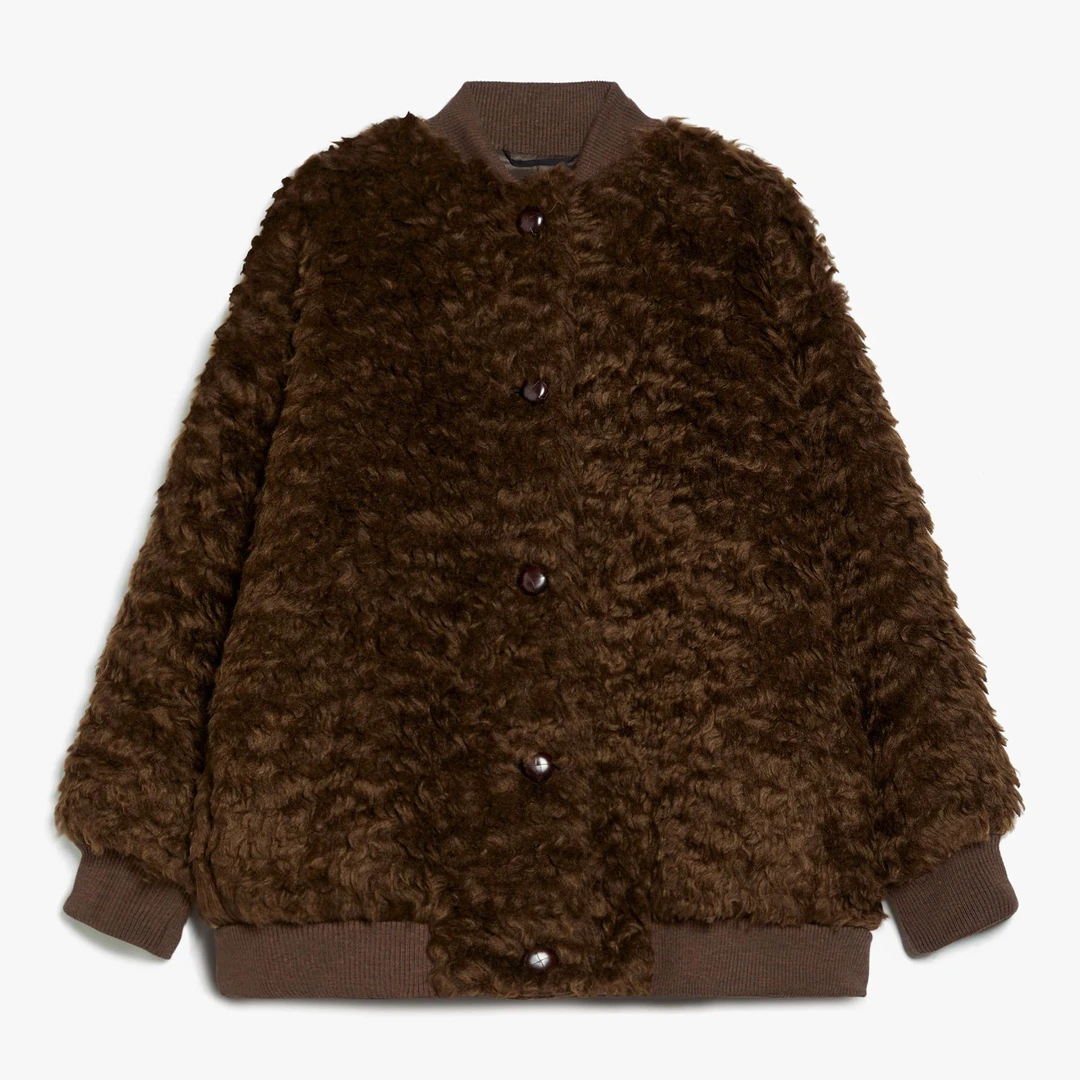 未使用 MaxMara Weekend 纯色单排扣马海毛外套 DY0180
