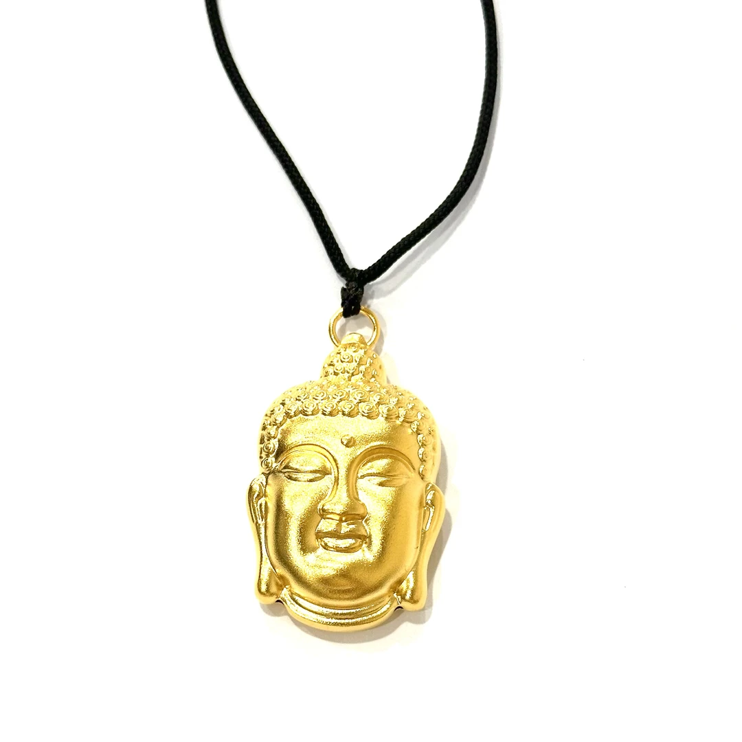 吊坠足银 银镀金小佛头