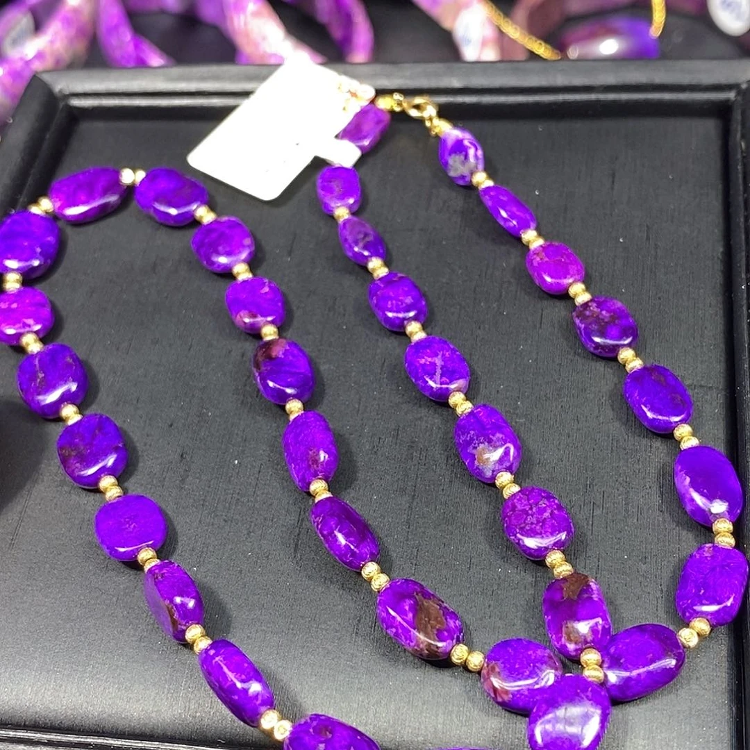 苏纪石（舒俱来）未镶嵌南非舒俱来丝绒凝胶紫随行项链