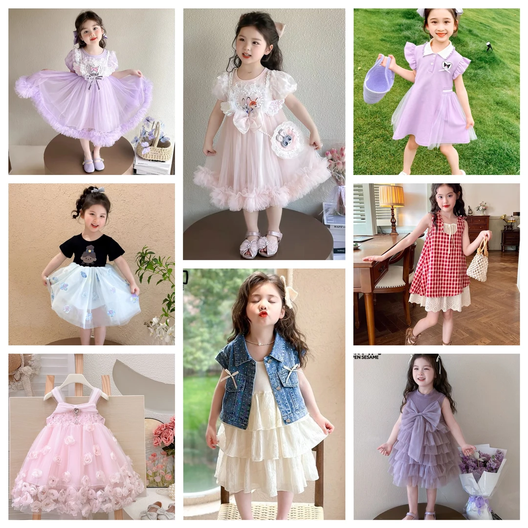 2025夏款短袖小香风甜美风公主风薄款女童连衣裙直播间下单【新款】