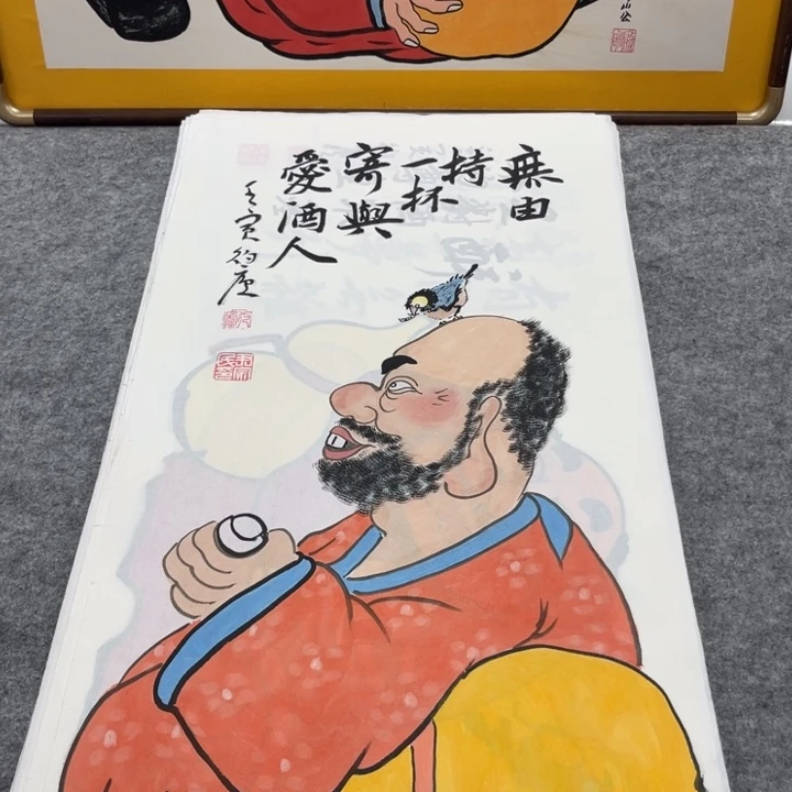 国画手绘禅意画一物一拍