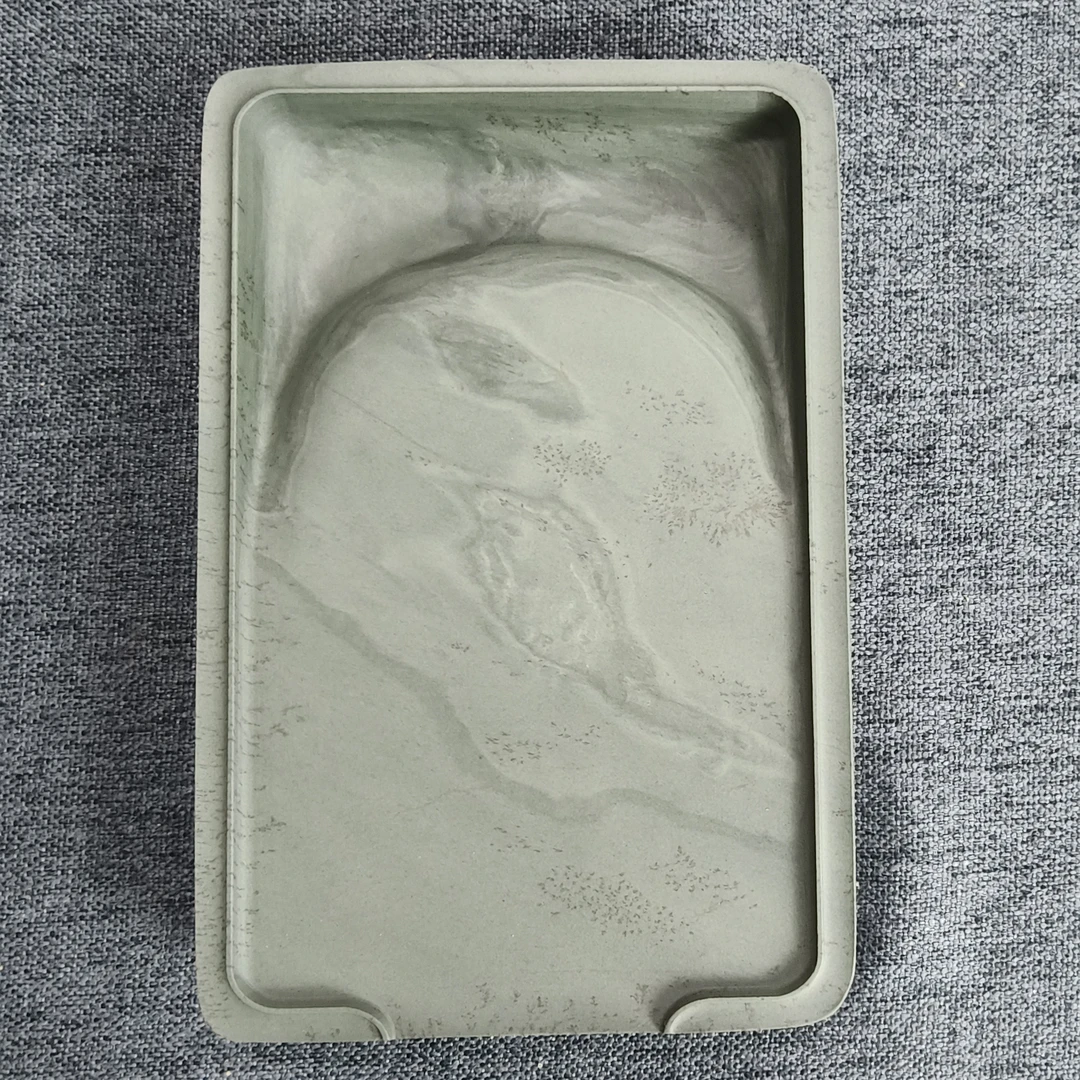 甘肃洮砚，西江柳叶边淌池砚，尺寸16.6*10.9*1.8厘米