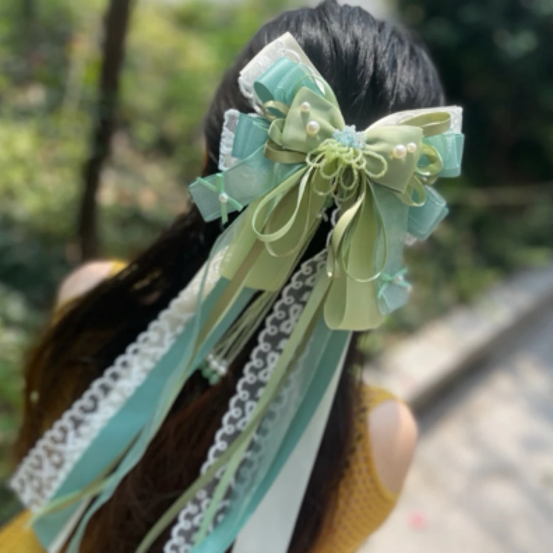 《非常出粽》春夏新中式蝴古风超仙女童蝶结飘带头饰串珠头饰发夹
