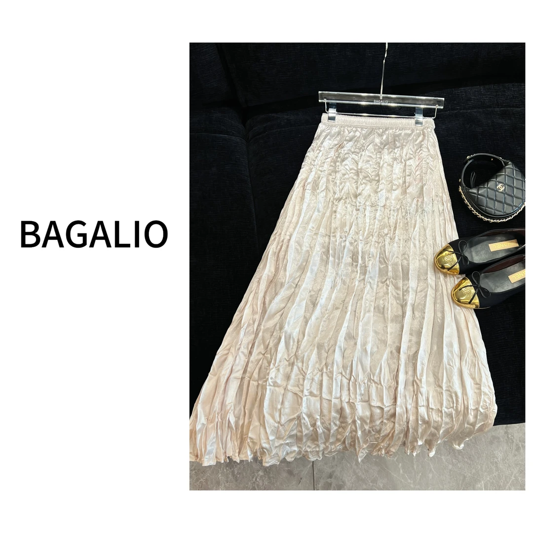 【BAGALIO】新中式国风 醋酸压皱半裙2488