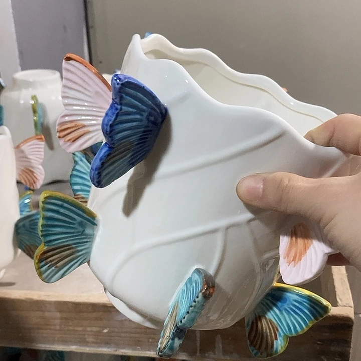 陶盆有孔 瑕疵针孔漏釉介意勿拍外口 16外高16