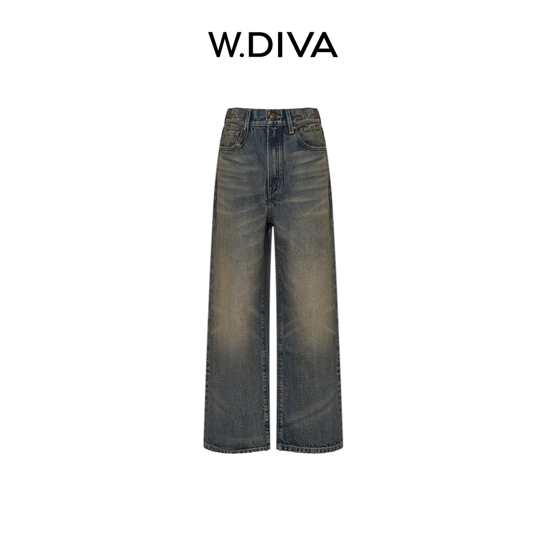 W.Diva【梨形天菜】显高显瘦直筒九分牛仔裤纯欲慵懒风女52K022574